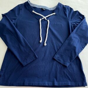 Nautica Women’s Large Navy Blue Rope Detail, Nautical, Coastal, Preppy, Beach